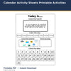 Calendar Activity Sheets Printable Activities printable activity preview for kids
