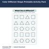 Color the Different Shapes Printable Activity Pack printable activity preview for kids