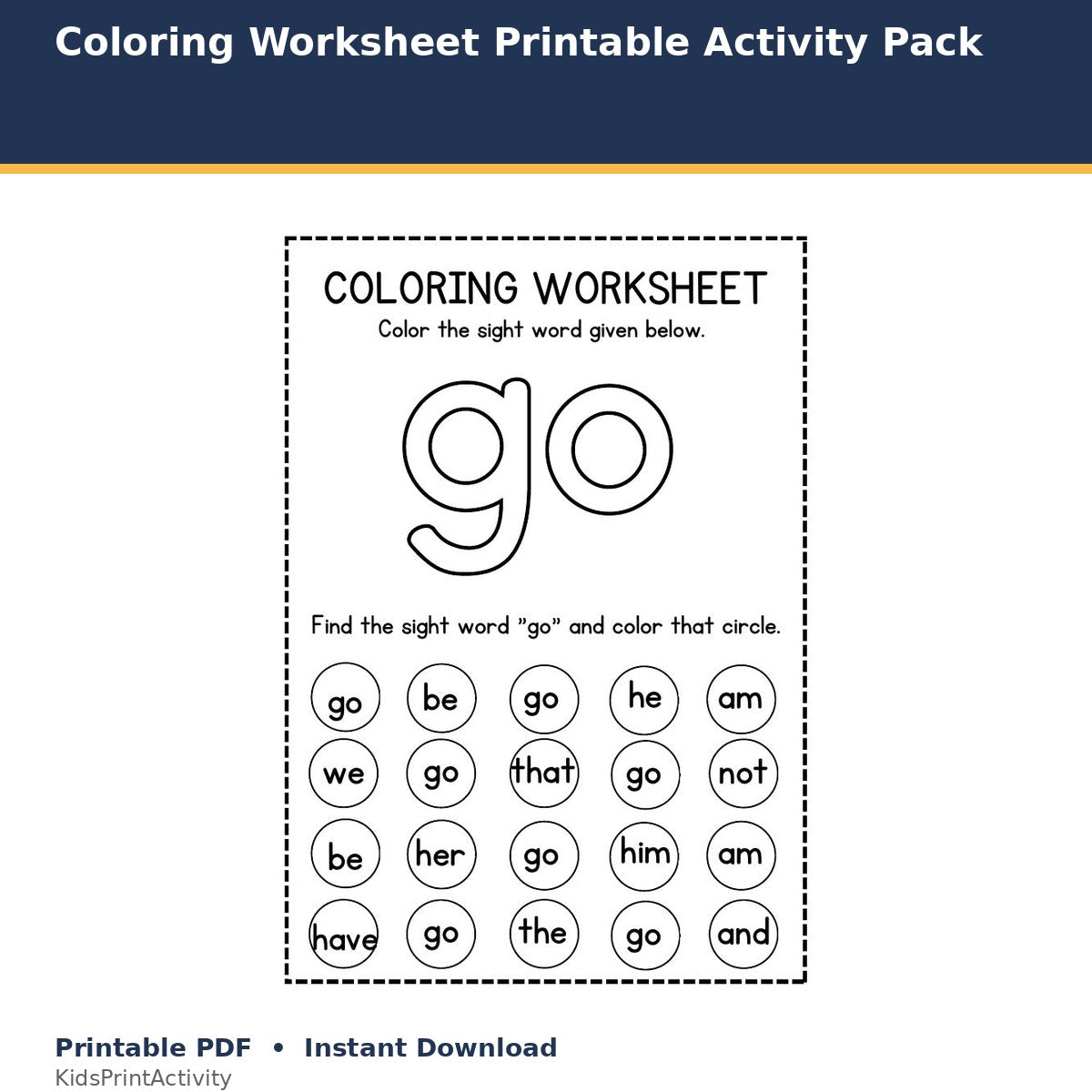 Coloring Worksheet Printable Activity Pack printable activity preview for kids