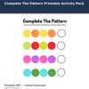 Complete The Pattern Printable Activity Pack printable activity preview for kids