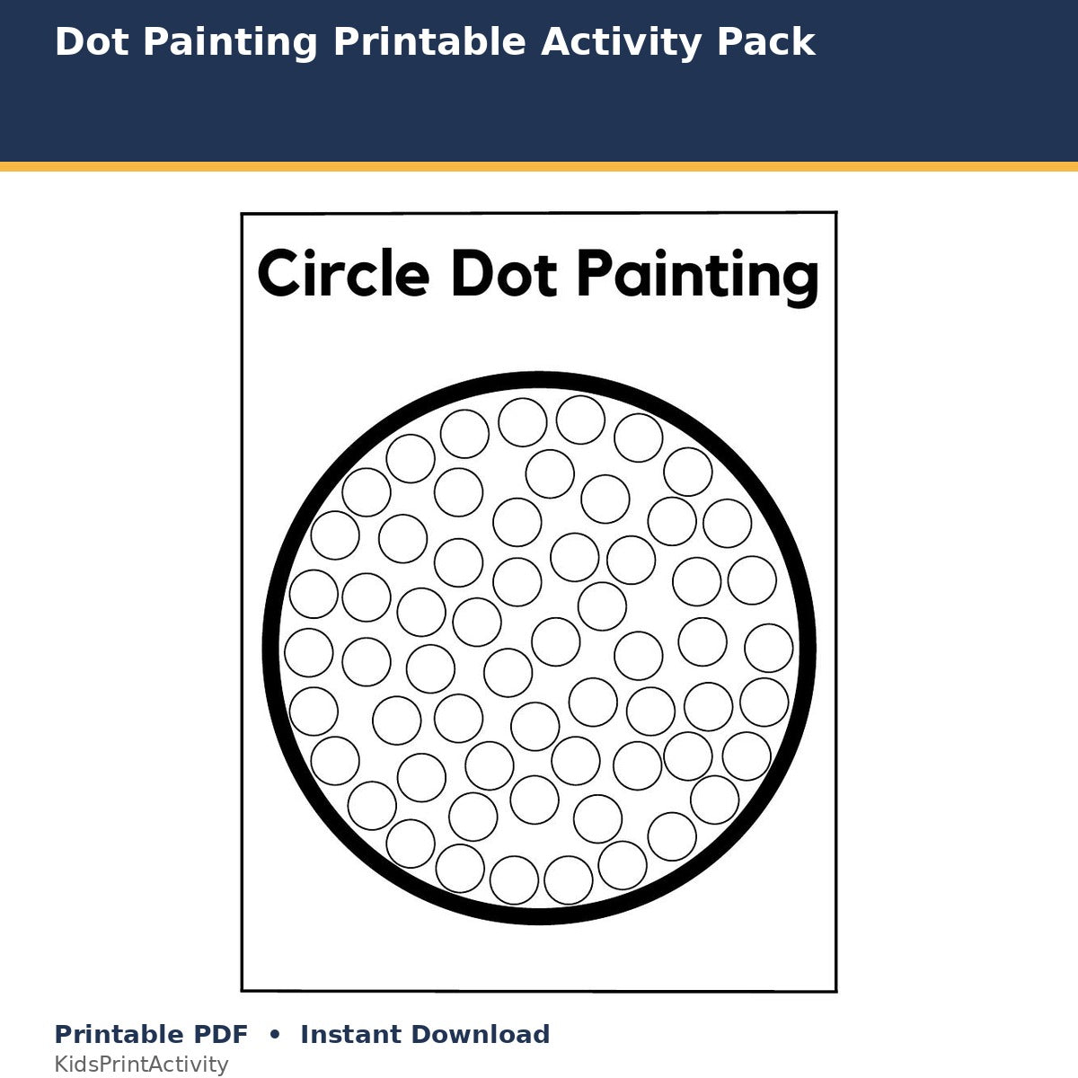 Dot Painting Printable Activity Pack printable activity preview for kids