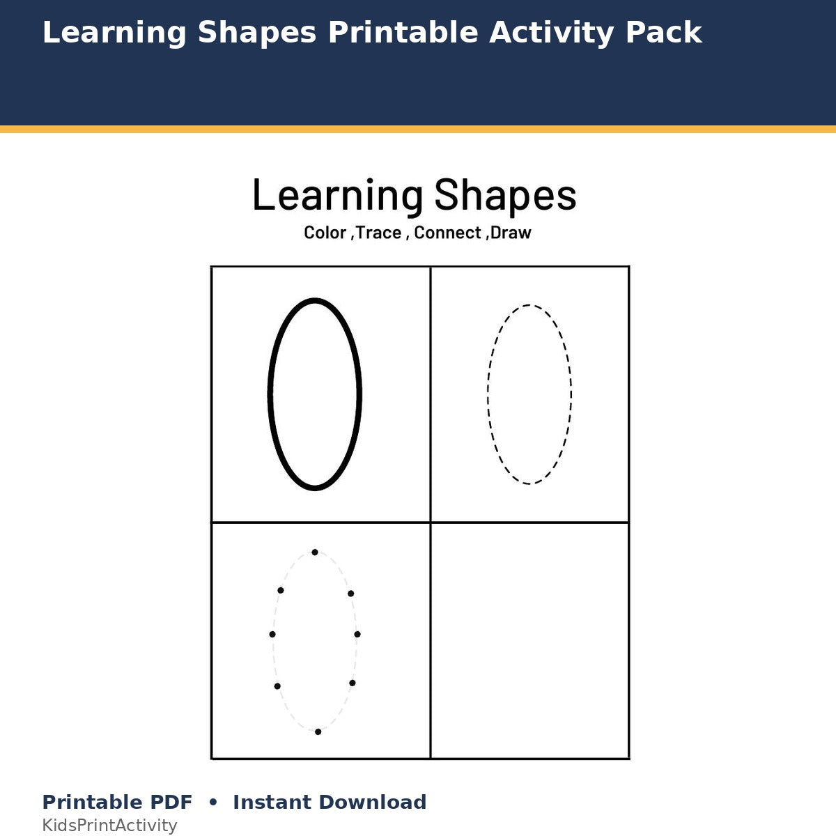 Learning Shapes Printable Activity Pack printable activity preview for kids