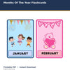 Months of the Year Flashcards printable activity preview for kids