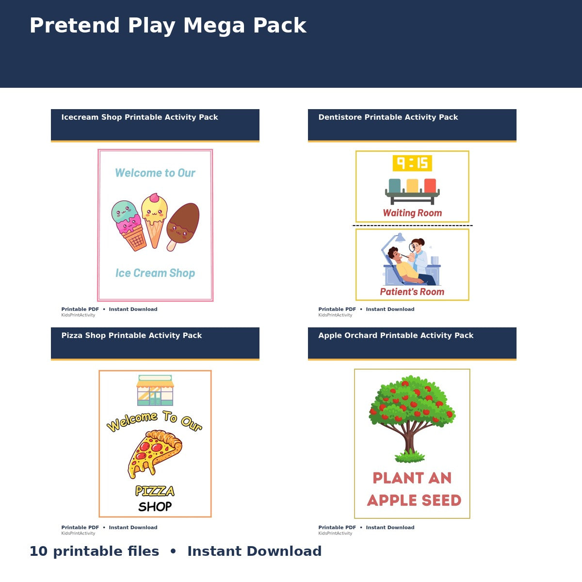 Pretend Play Mega Pack printable activity preview for kids