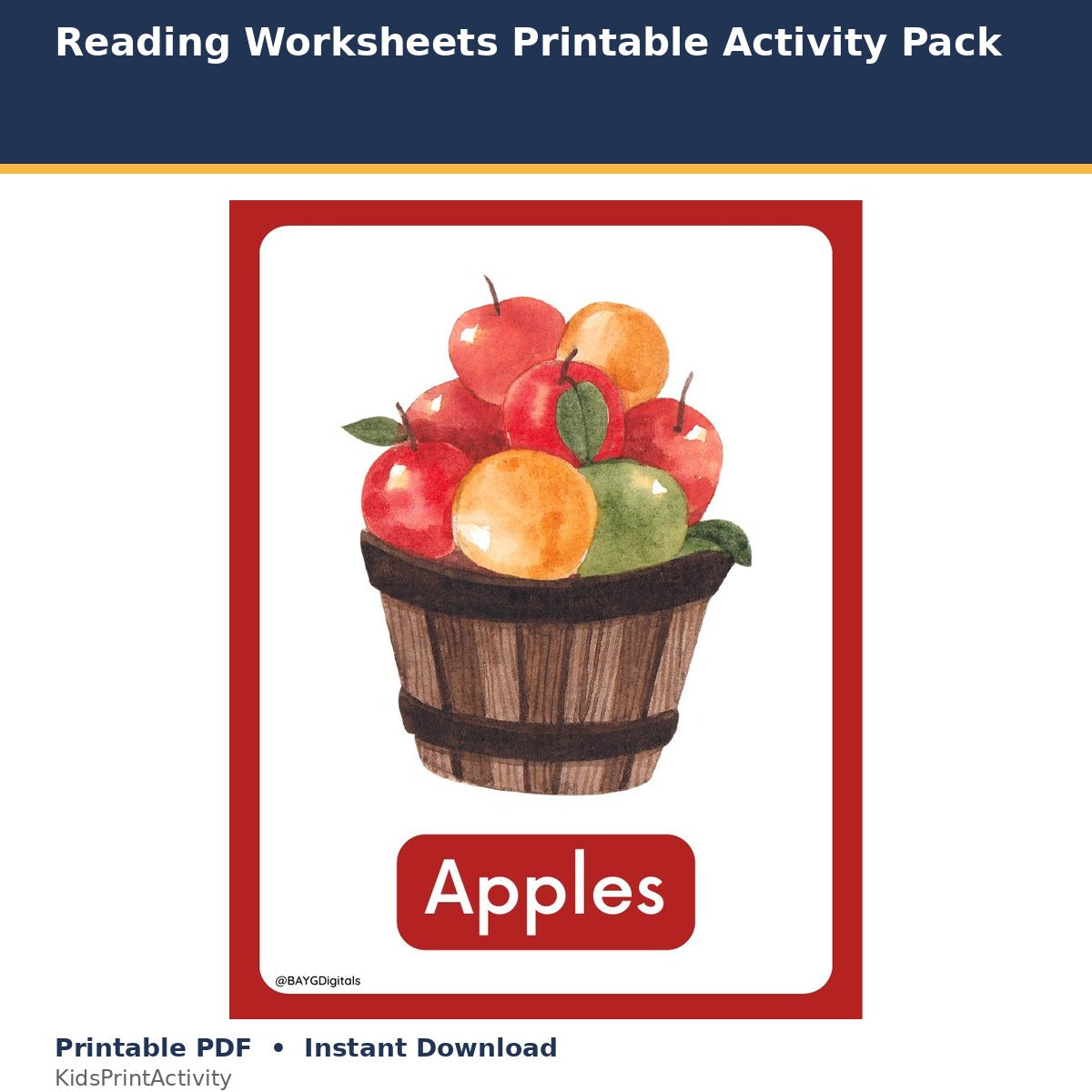 Reading Worksheets Printable Activity Pack printable activity preview for kids