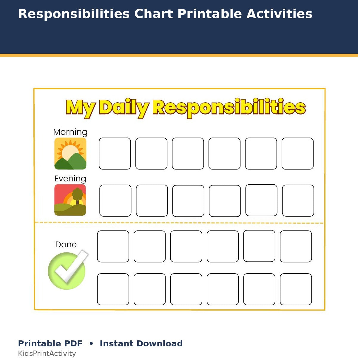 Responsibilities Chart Printable Activities printable activity preview for kids