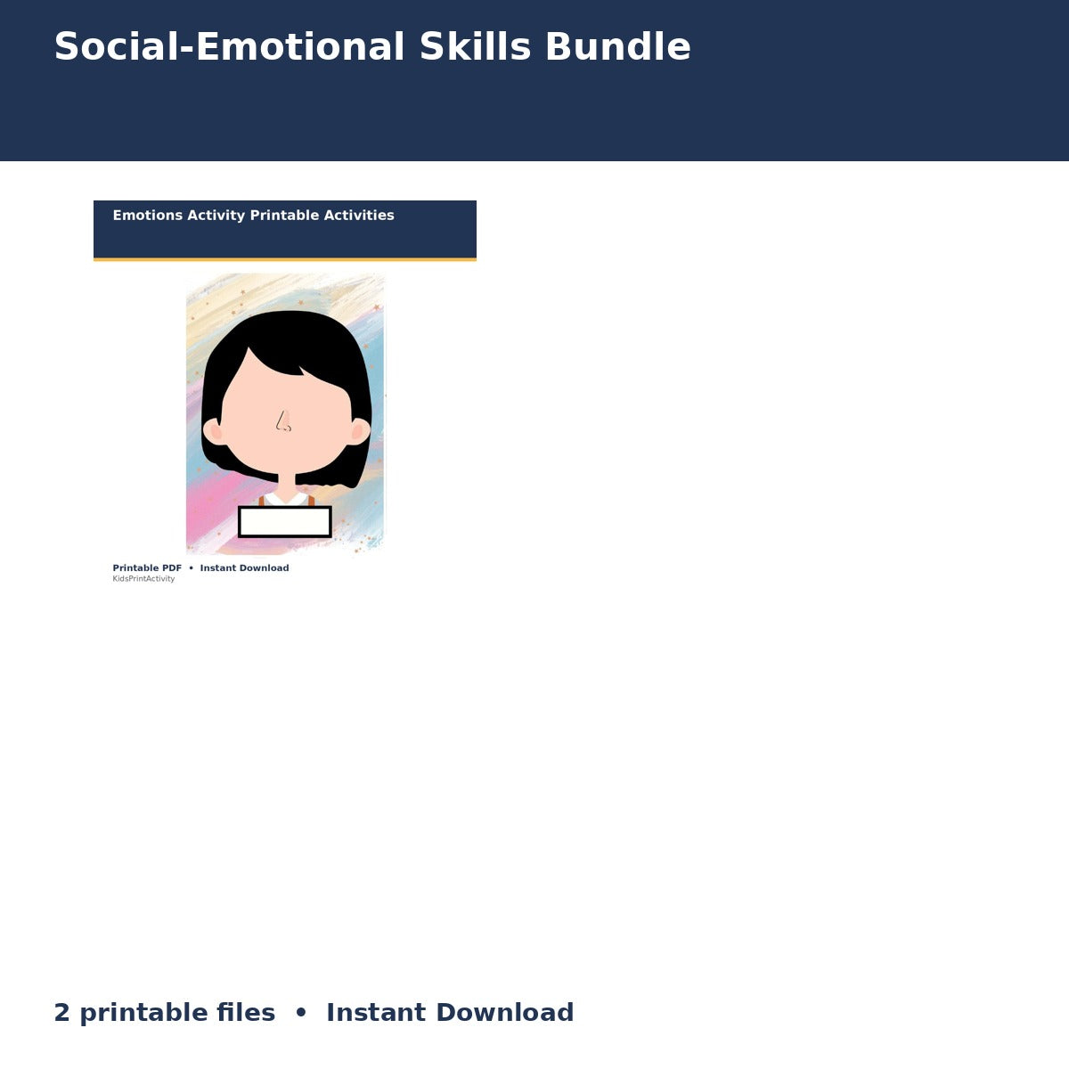 Social-Emotional Skills Bundle printable activity preview for kids
