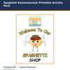 Spaghetti Restaurant Printable Activity Pack printable activity preview for kids