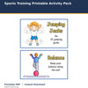 Sports Training Printable Activity Pack printable activity preview for kids