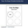 Trace The Shape Printable Activity Pack printable activity preview for kids