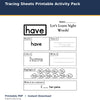 Tracing Sheets Printable Activity Pack printable activity preview for kids