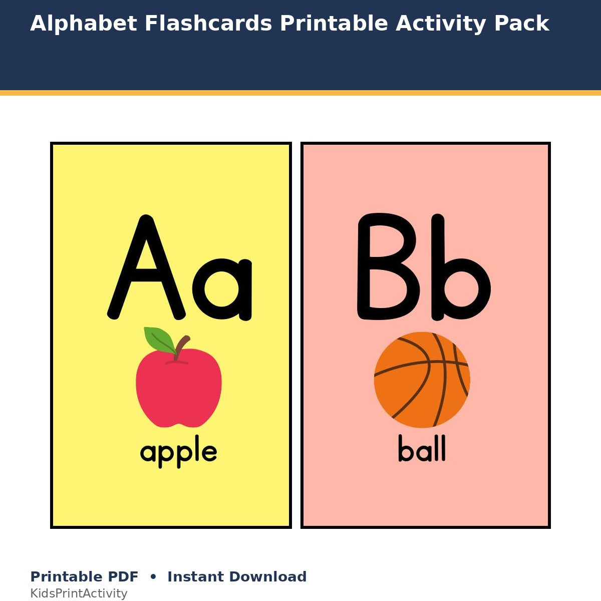 Alphabet Flashcards Printable Activity Pack printable activity preview for kids