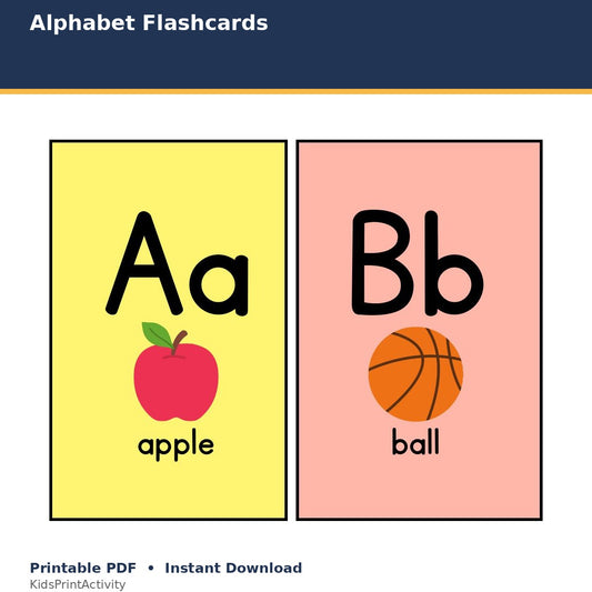 Alphabet Flashcards printable activity preview for kids