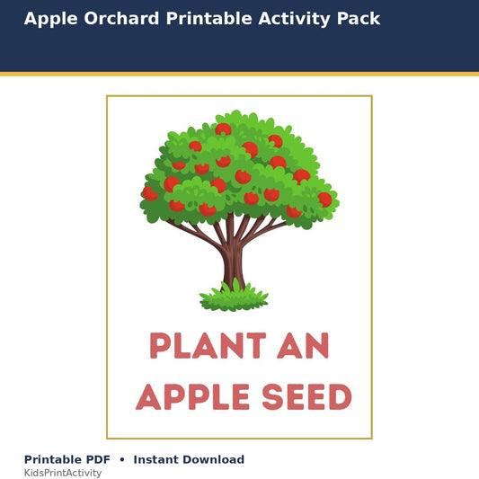 Apple Orchard Printable Activity Pack printable activity preview for kids