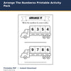 Arrange The Numbers Printable Activity Pack printable activity preview for kids