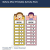 Before After Printable Activity Pack printable activity preview for kids