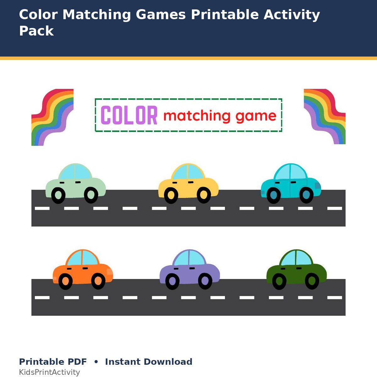 Color Matching Games Printable Activity Pack printable activity preview for kids