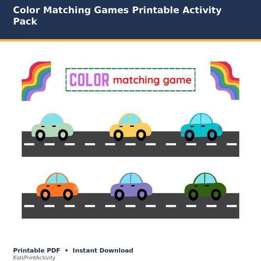 Color Matching Games Printable Activity Pack printable activity preview for kids