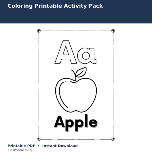 Alphabet Coloring Printable Activity Pack printable activity preview for kids