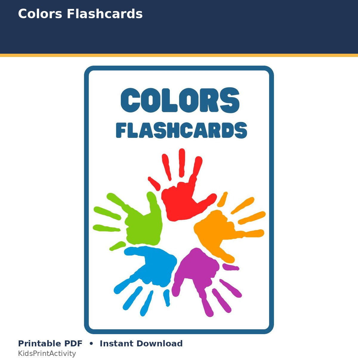 Colors Flashcards printable activity preview for kids