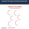 Complete The Shapes Printable Activity Pack printable activity preview for kids