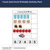 Count And Circle Printable Activity Pack printable activity preview for kids