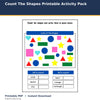 Count The Shapes Printable Activity Pack printable activity preview for kids