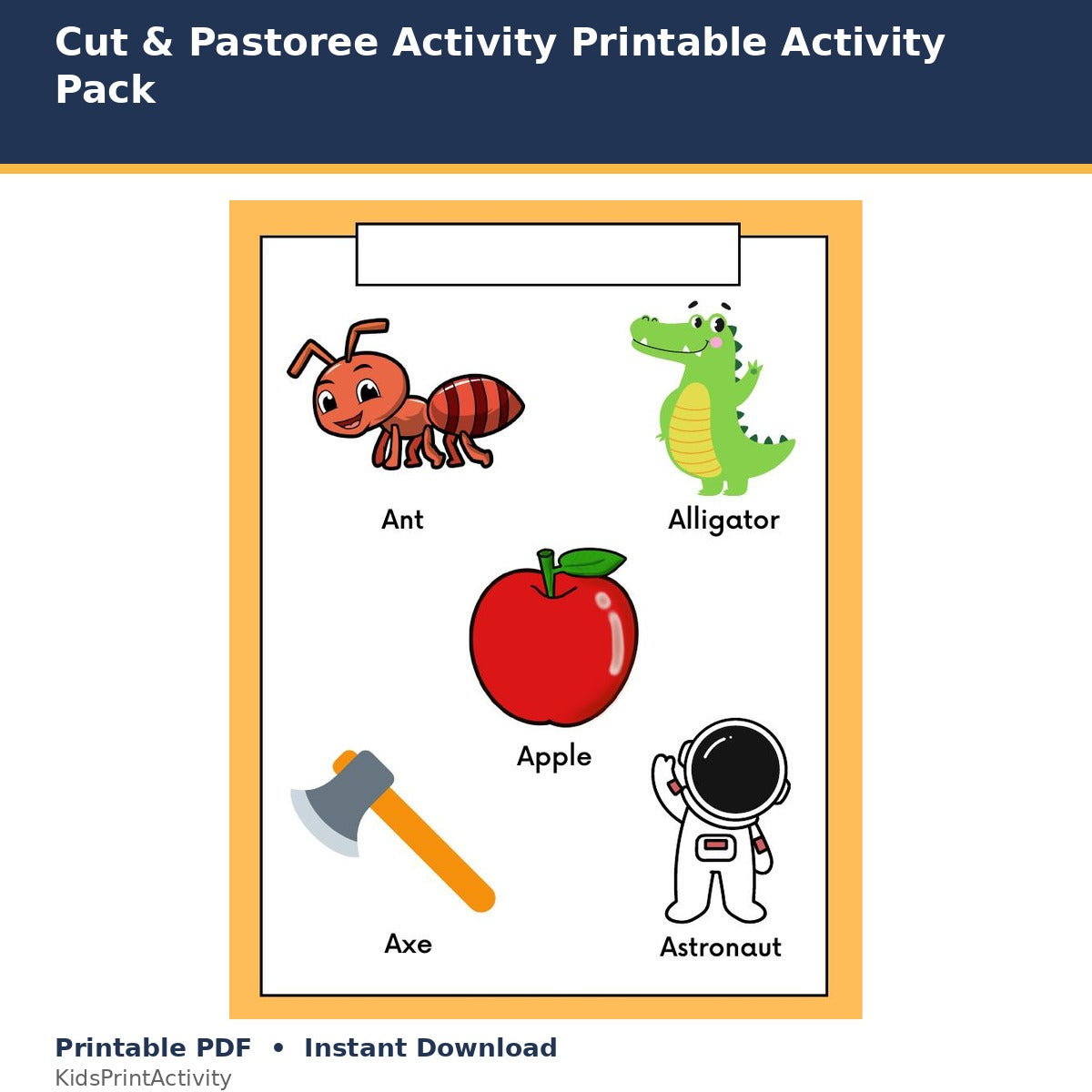Cut & Paste Activity Printable Activity Pack printable activity preview for kids