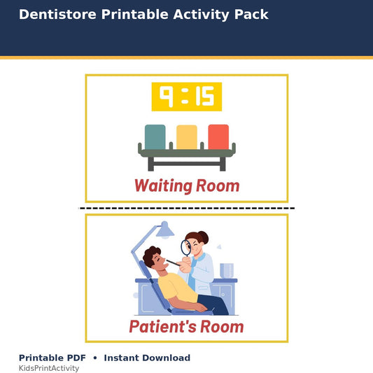 Dentist Office Printable Activity Pack printable activity preview for kids