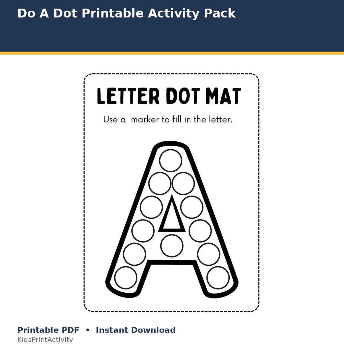 Do-a-Dot Printable Activity Pack printable activity preview for kids