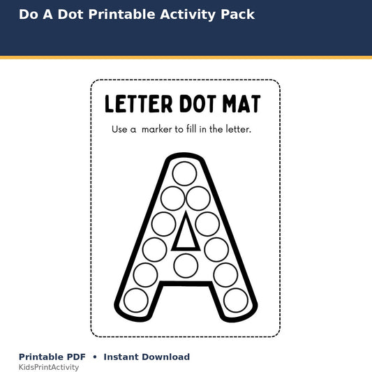 Do-a-Dot Printable Activity Pack printable activity preview for kids