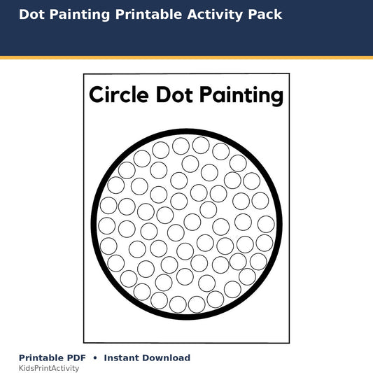 Dot Painting Printable Activity Pack printable activity preview for kids