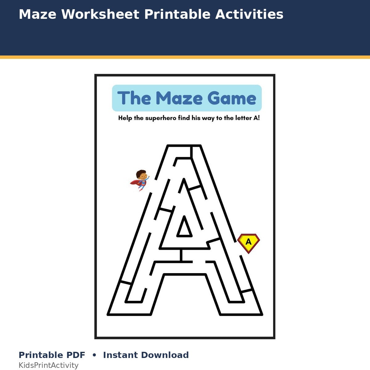 Maze Worksheet Printable Activities printable activity preview for kids