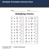Multiply Printable Activity Pack printable activity preview for kids