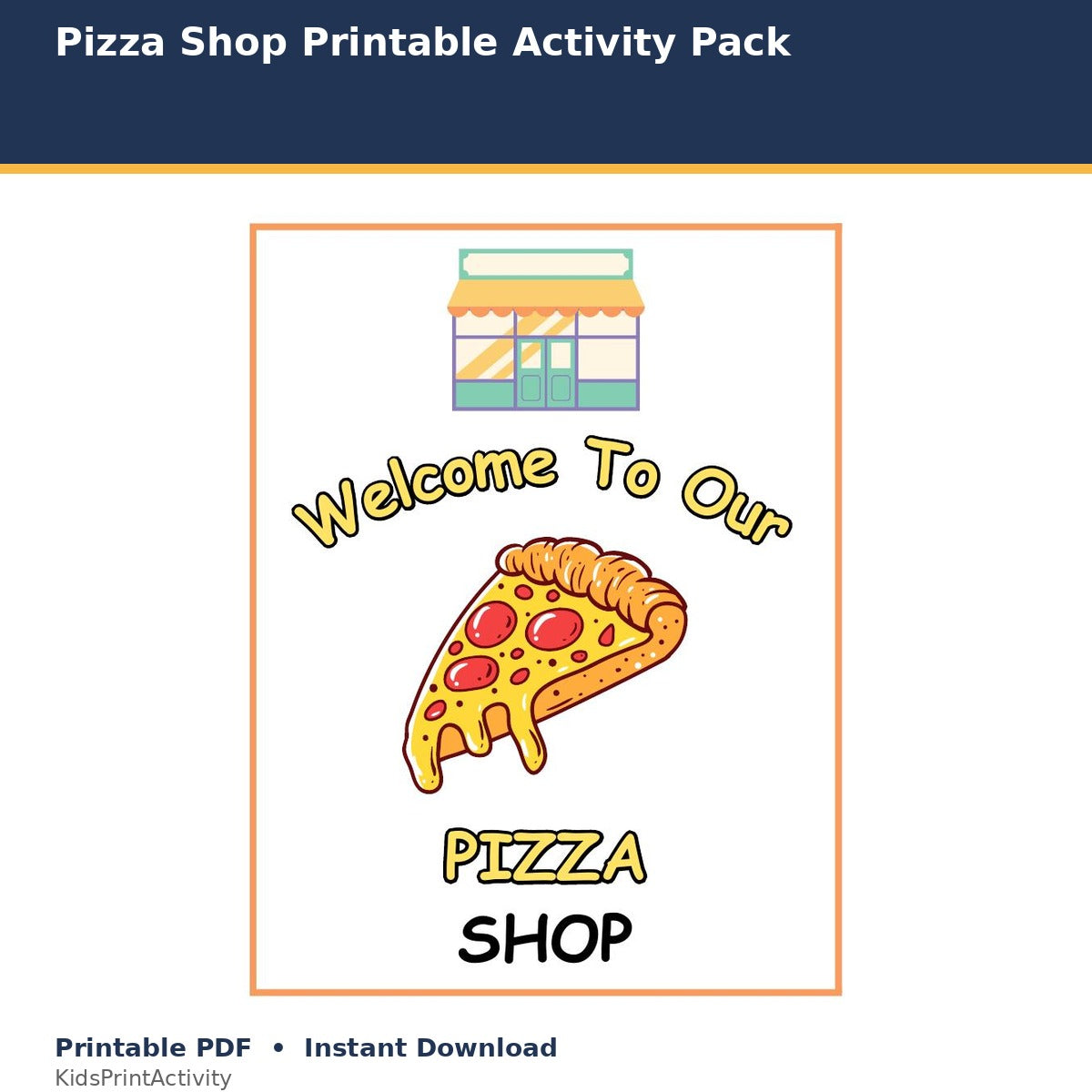 Pizza Shop Printable Activity Pack printable activity preview for kids