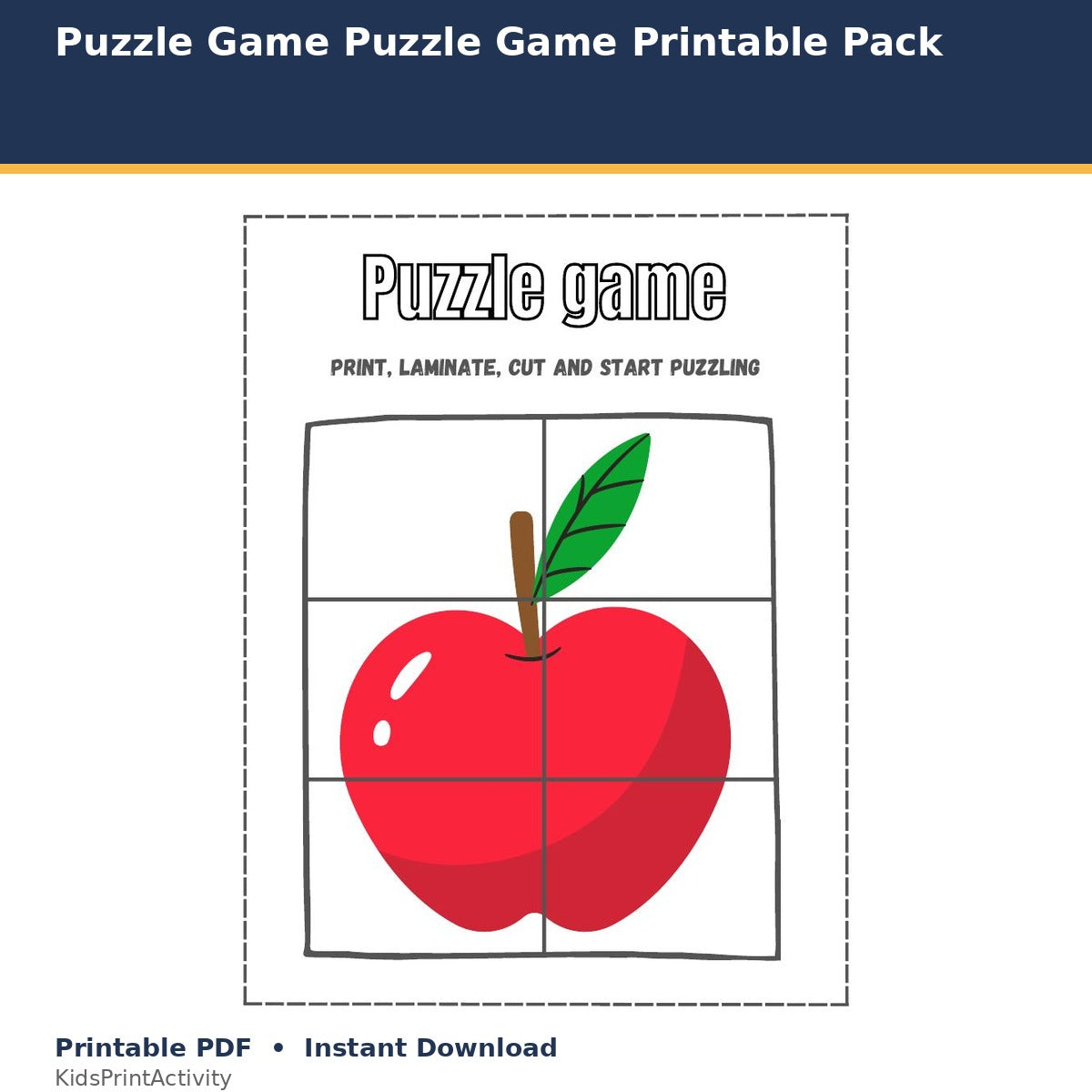 Puzzle Game Printable Pack printable activity preview for kids