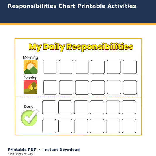 Responsibilities Chart Printable Activities printable activity preview for kids