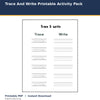 Trace And Write Printable Activity Pack printable activity preview for kids