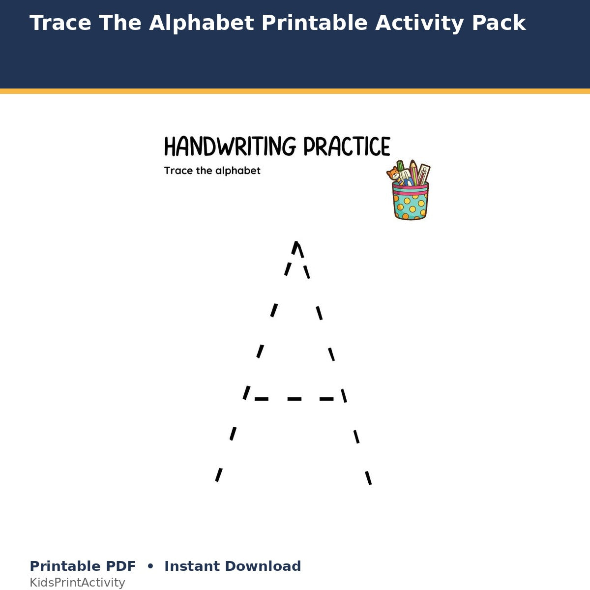 Trace The Alphabet Printable Activity Pack printable activity preview for kids