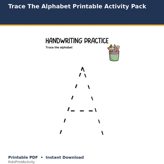 Trace The Alphabet Printable Activity Pack printable activity preview for kids