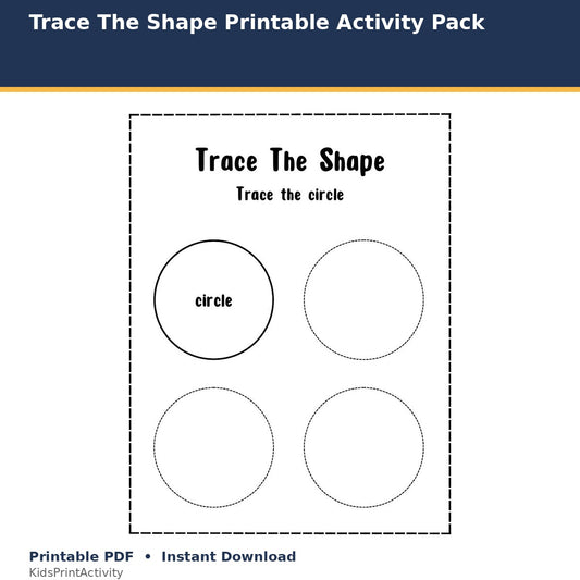 Trace The Shape Printable Activity Pack printable activity preview for kids