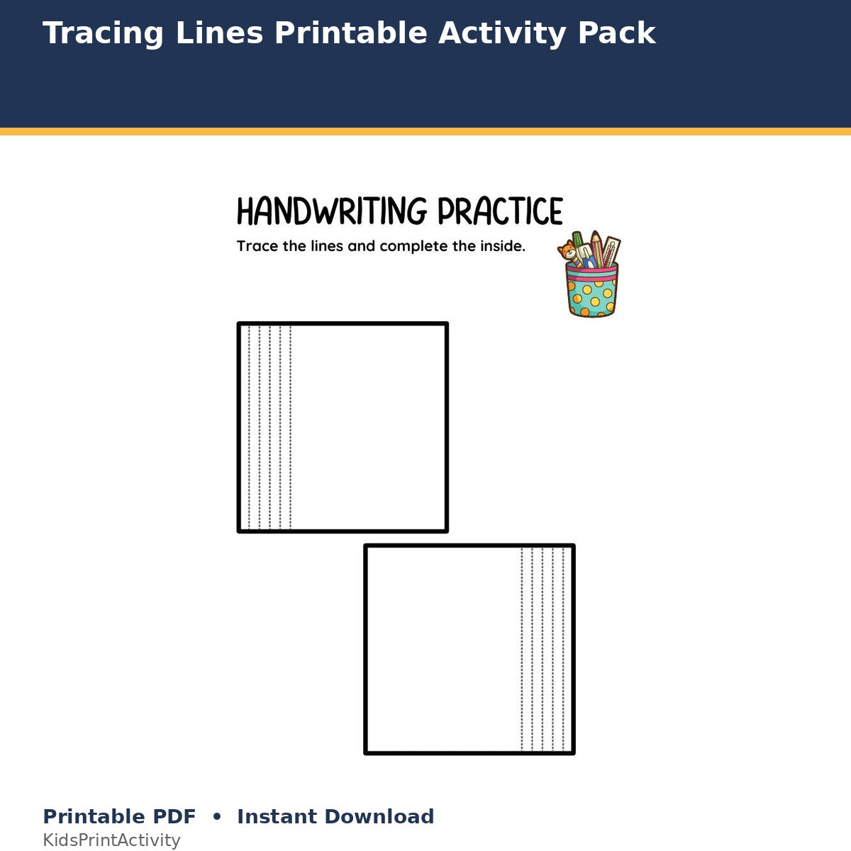Tracing Lines Printable Activity Pack printable activity preview for kids