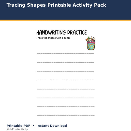Tracing Shapes Printable Activity Pack printable activity preview for kids