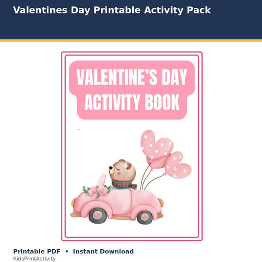 Valentine's Day Printable Activity Pack printable activity preview for kids